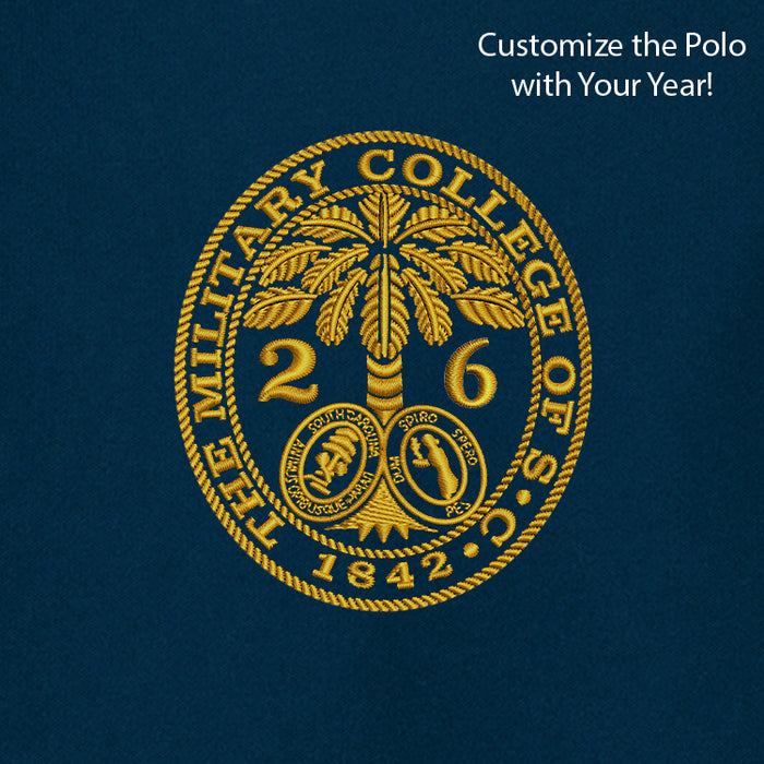 The Citadel, Customizable (Your Year) Embroidered Ring Bezel Design, Nike Dri-FIT Micro Pique 2.0 Polo - Navy