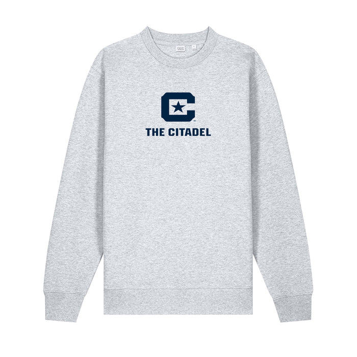 The Citadel, 3D Effect, C Star Logo, Stanley/Stella Unisex Changer 2.0 Crewneck Sweatshirt - Ash