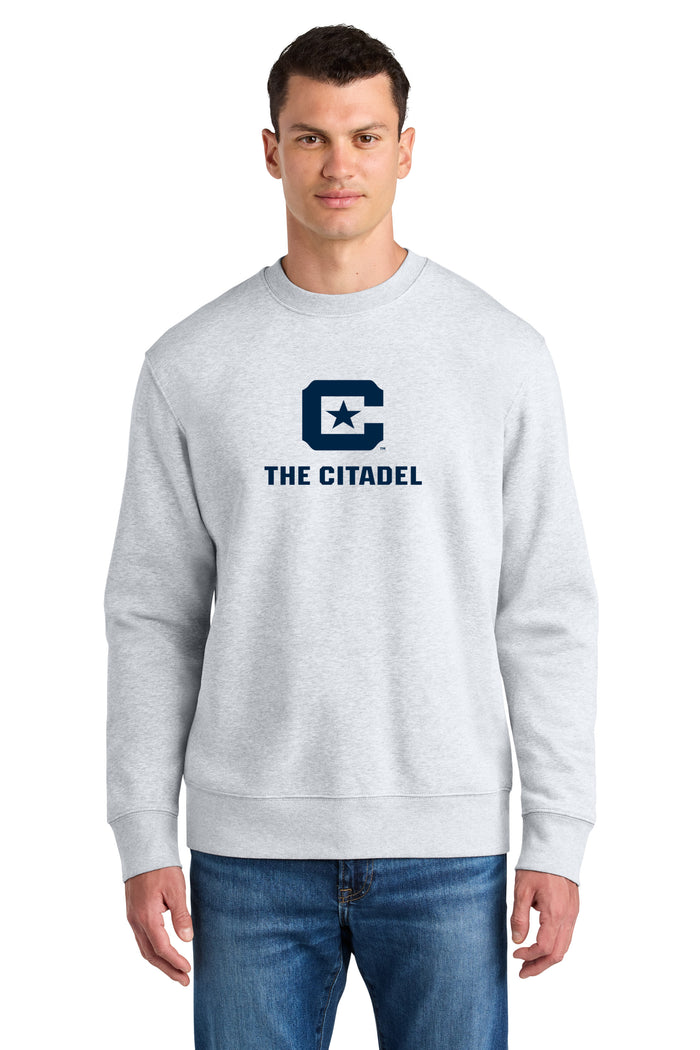 The Citadel, 3D Effect, C Star Logo, Stanley/Stella Unisex Changer 2.0 Crewneck Sweatshirt - Ash