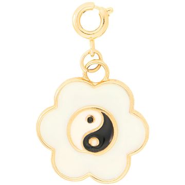 The Crown Yin Yang Flower Charm (White)