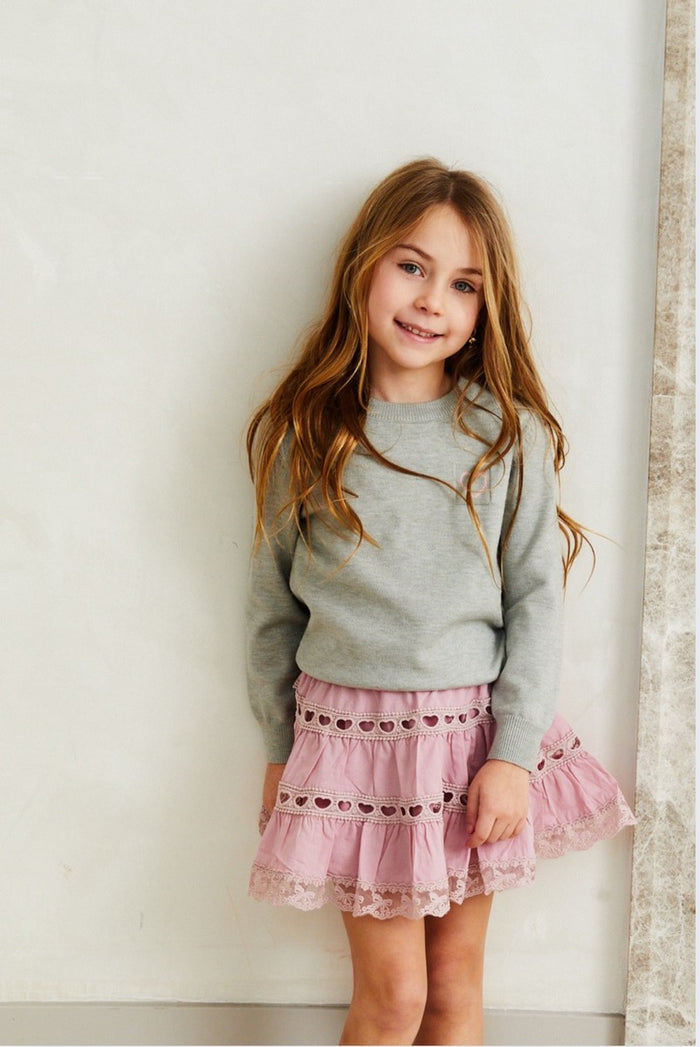 Theme Tiegen Heart Grey Sweater