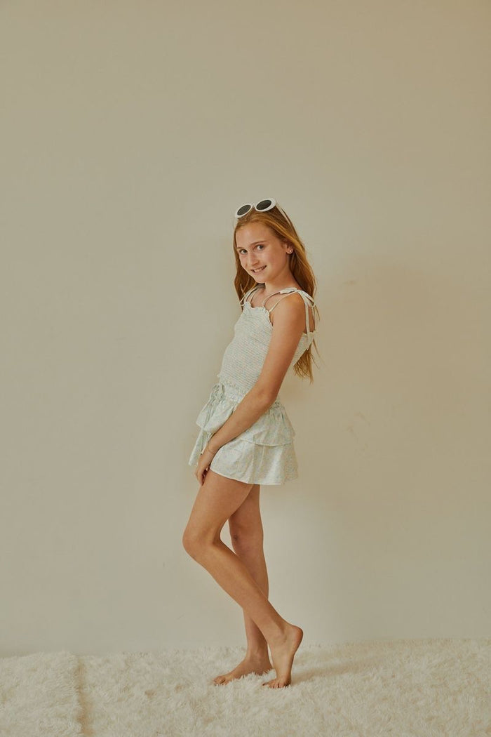 Theme Willow Garden Rose Yellow Satin Skort
