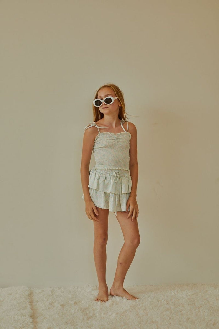 Theme Willow Garden Rose Yellow Satin Skort