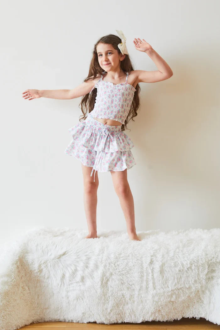 Theme Willow Romantic Rose White with Pink Skort