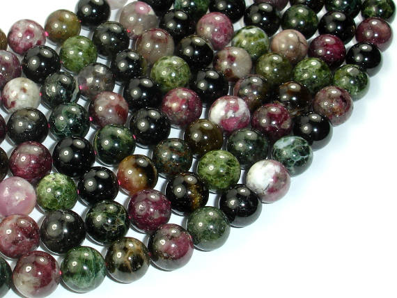 Tourmaline Beads, 10mm (9.5mm) Round Beads-BeadBasic