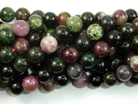 Tourmaline Beads, 10mm (9.5mm) Round Beads-BeadBasic