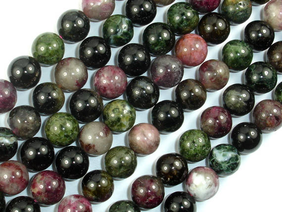 Tourmaline Beads, 10mm (9.5mm) Round Beads-BeadBasic