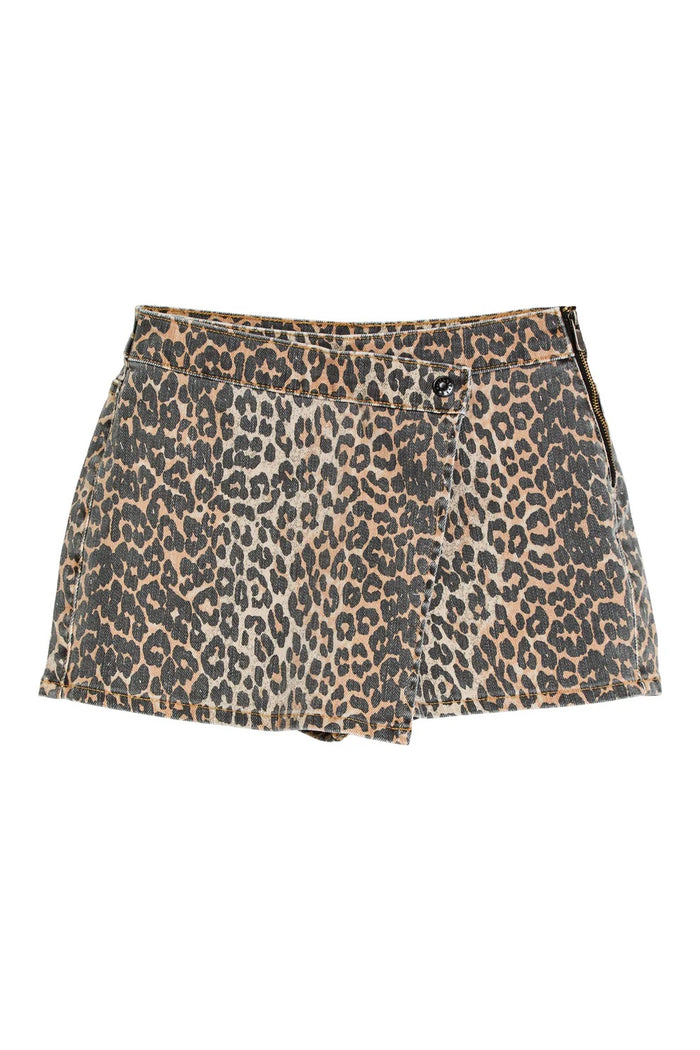 Tractr Overflap Skort | Leopard