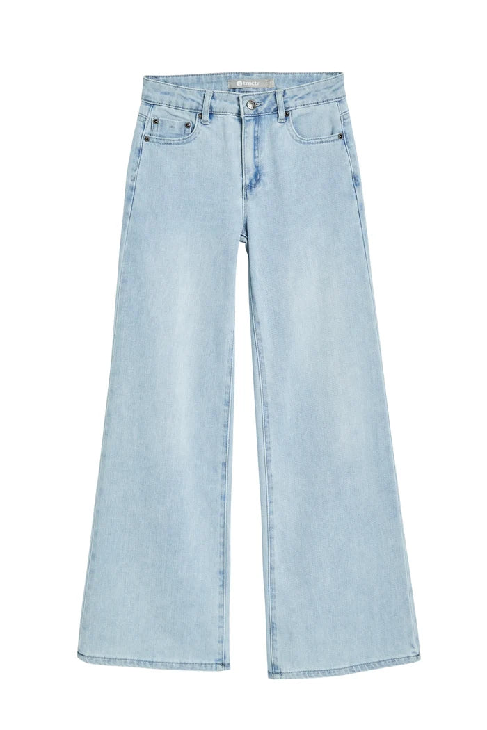 Tractr Wide Leg Pants |  Light Indigo