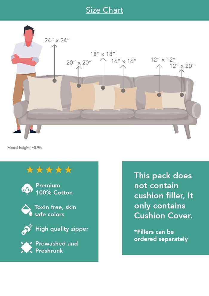 Tulip Garden 100% cotton floral cushion cover for sofa - Multicolor