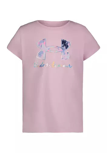 UA BURST DYE LOGO TEE PINK