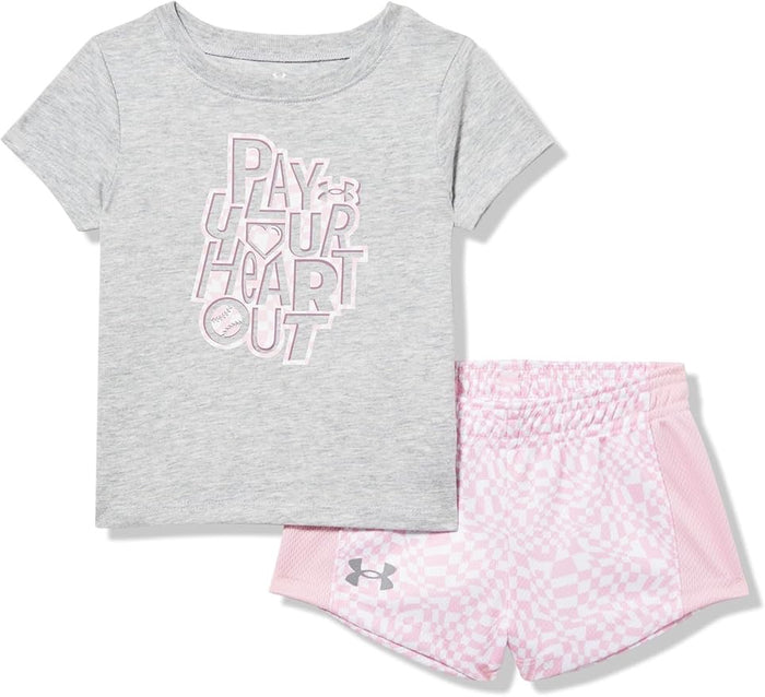 UA Printed Mesh Short Set Mod Gray
