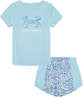 UA Printed Mesh Short Set Stream Blue