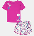 UA Printed Woven Short Set Fluo Fuchsia