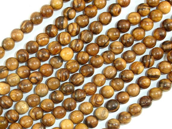 Vietnam Qinan Sandalwood Beads, 6mm(6.3mm) Round Beads, 25 Inch-BeadBasic