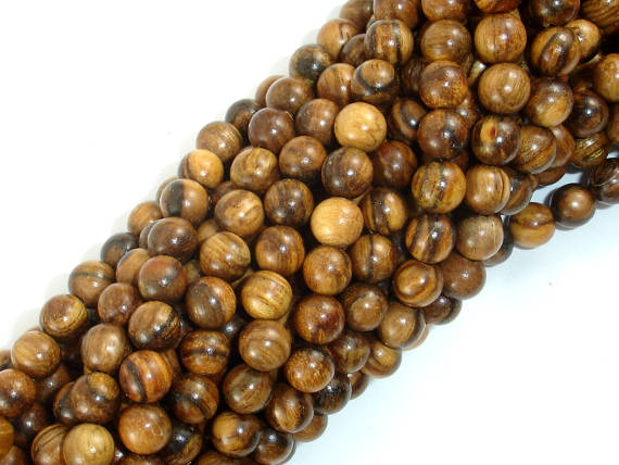Vietnam Qinan Sandalwood Beads, 6mm(6.3mm) Round Beads, 25 Inch-BeadBasic
