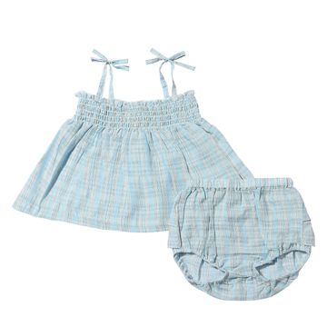 Vignette Bianca Smocked Set | Blue/Yellow Stripe