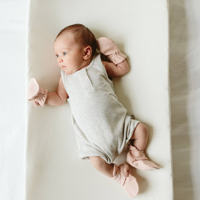 Viscose Bamboo + Organic Cotton Mitts + Boots - Rose: 0-3