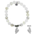 White Chalcedony Stone Bracelet with Flip Flop Sterling Silver Charm