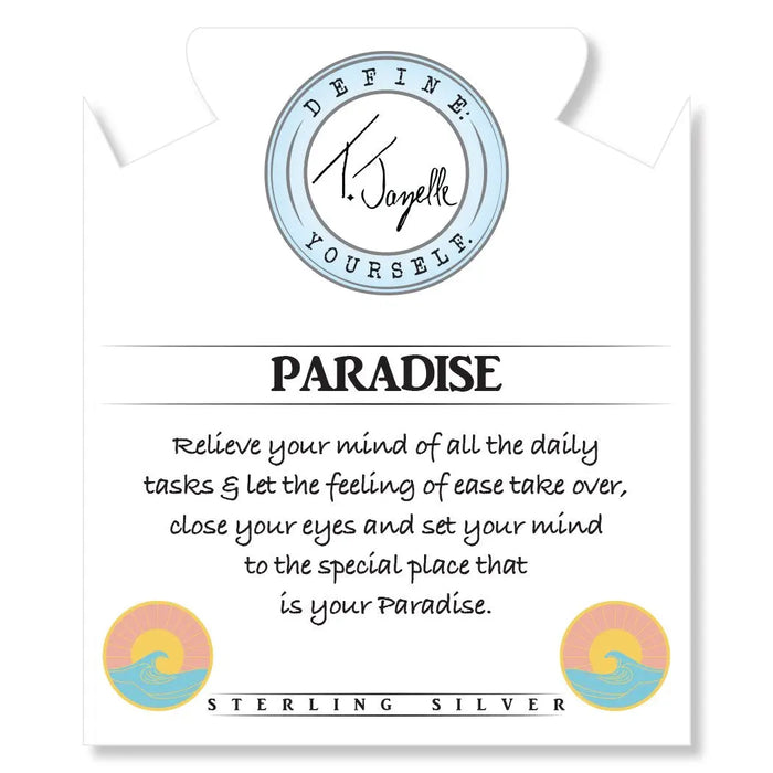 White Chalcedony Stone Bracelet with Paradise Sterling Silver Charm