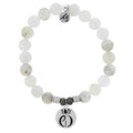 White Chalcedony Stone Bracelet with Parkinsons Sterling Silver Charm