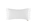 White Lumbar Pillow With Fringe