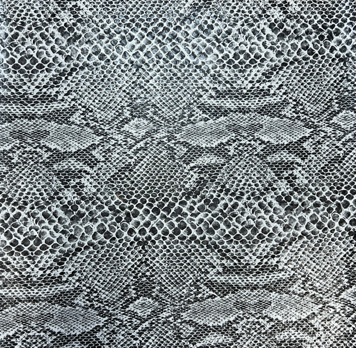White Snake Skin Leather Like Synthetic Fabric