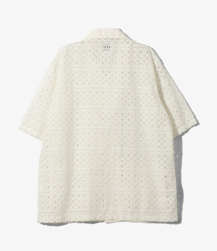 Women's Cabana Shirt - White - Cutwork Embroidery