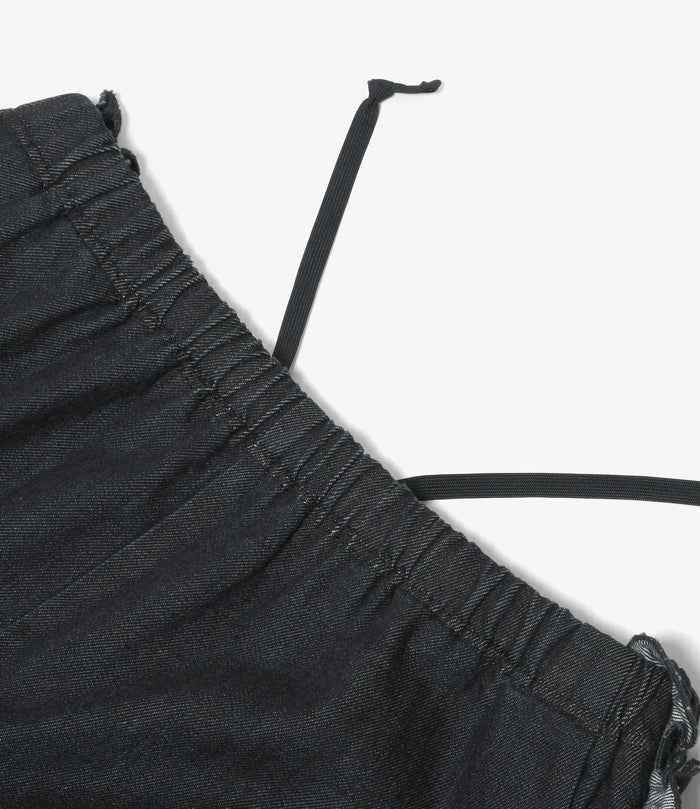Women's Frill Side Flare Pant - Indigo - Denim