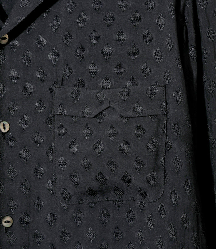 Women's One-up Shirt - Navy - Diamond Mesh Jacquard