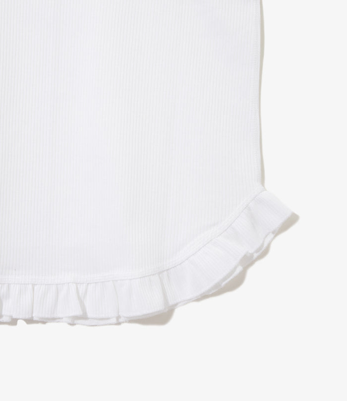 Women's Ribbed Frill Tank Top - White