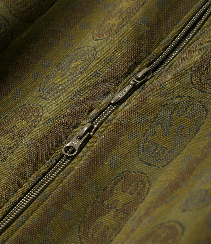 Women's Track Jacket - Olive - Poly Jacquard