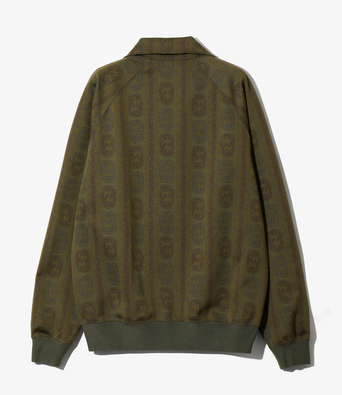 Women's Track Jacket - Olive - Poly Jacquard